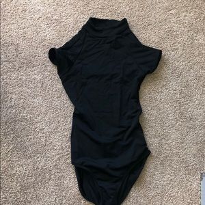 Black turtle neck ballet leotard